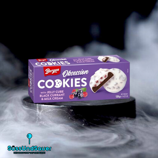 Bergen Obsession Cookies with Jelly Cube Blackcurrant & Milk Cream 128g