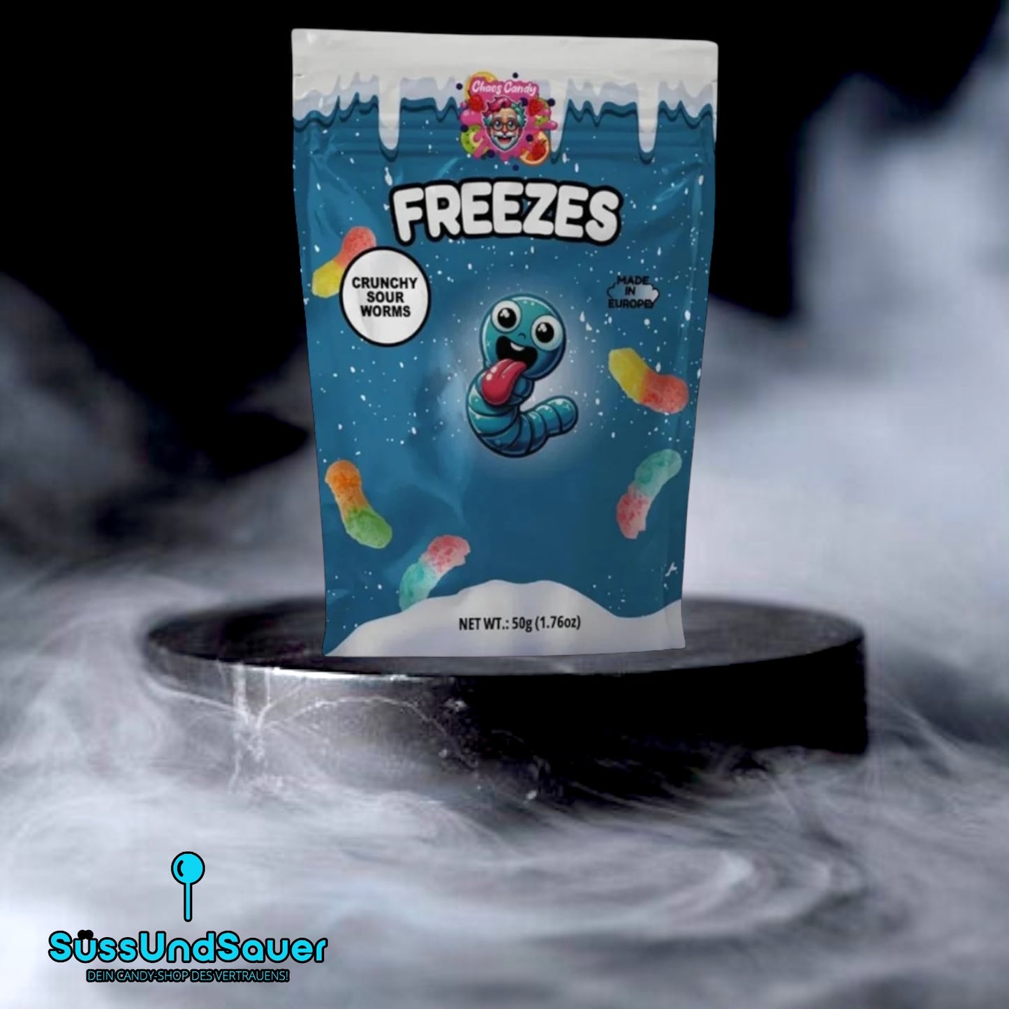Chaos Candy Freezes Crunchy Sour Worms 50g