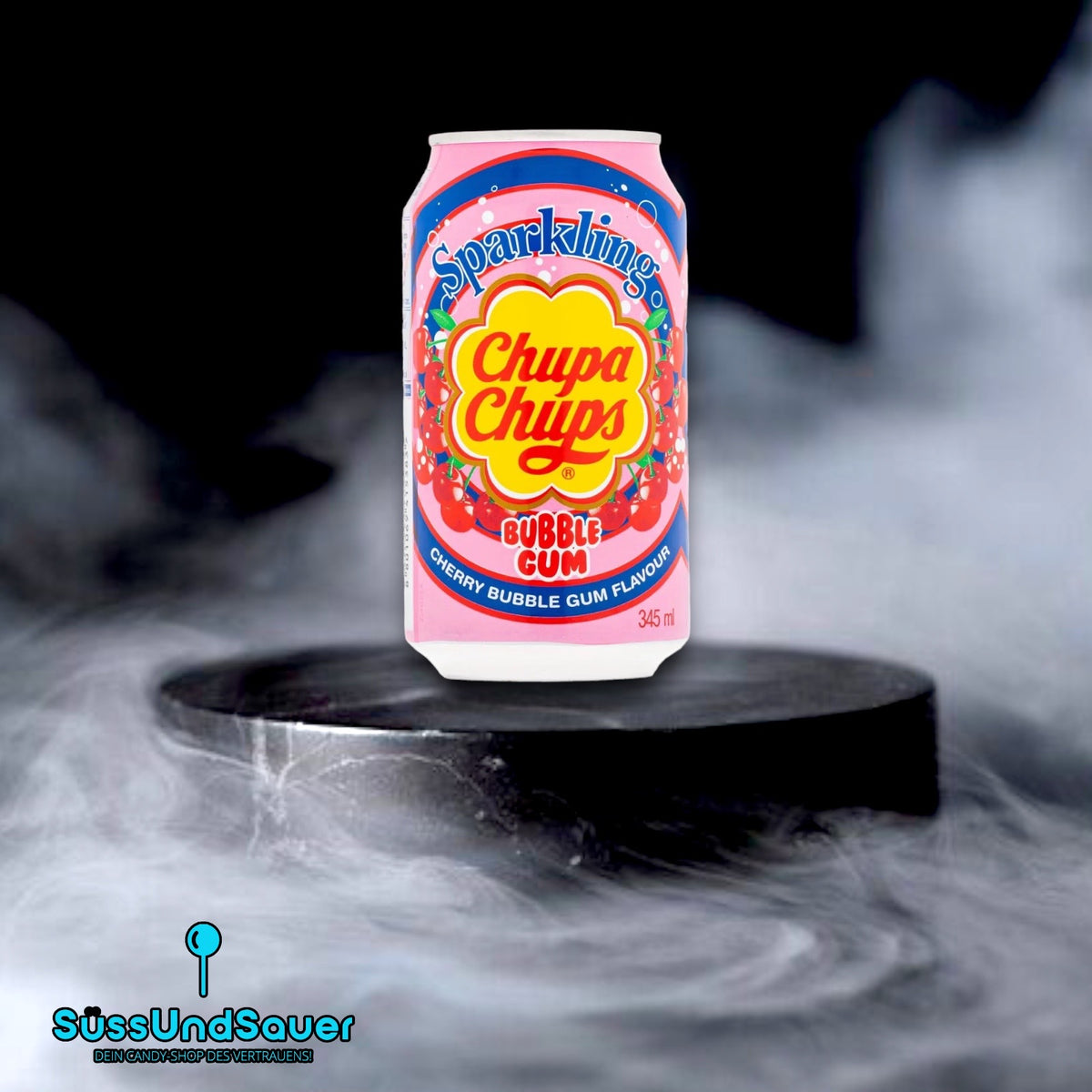 Chupa Chups Sparkling Drink Cherry Bubble Gum 345ml