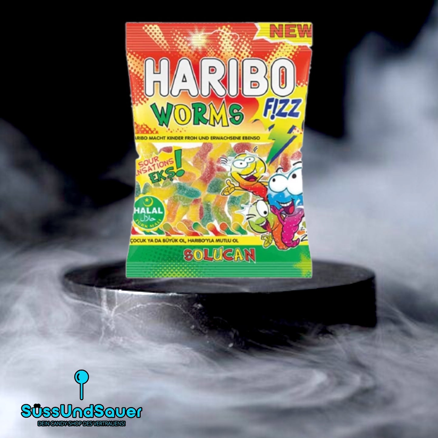 Haribo Sour Worms 80g (Halal)