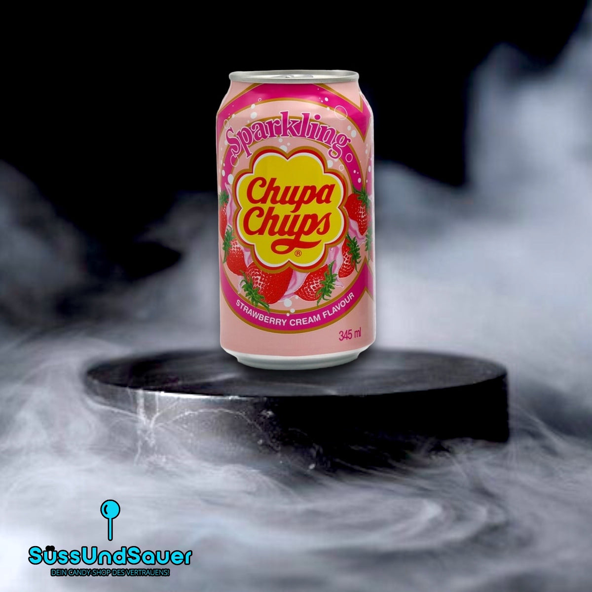 Chupa Chups Sparkling Drink Strawberry Cream 345ml