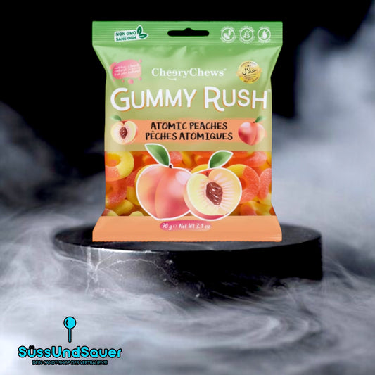 Gummy Rush Atomic Peaches 90g (Halal)