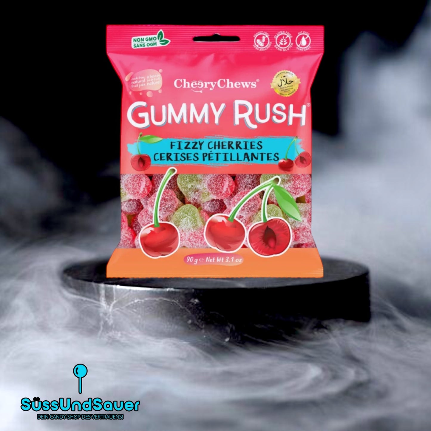 Gummy Rush Fizzy Cherries 90g (Halal)