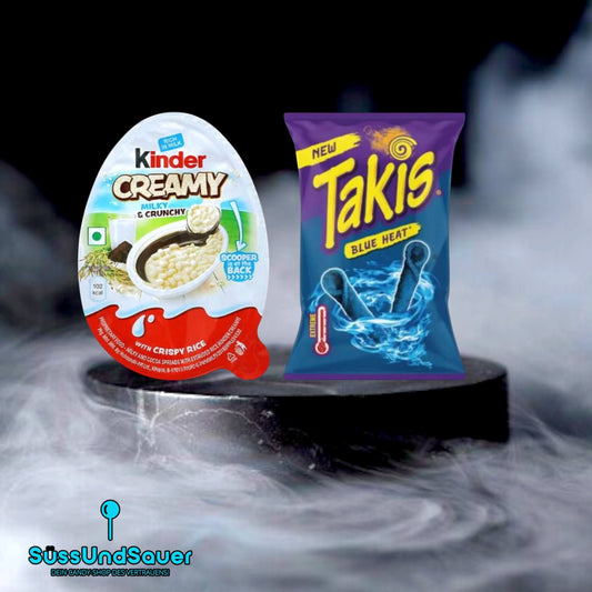 Doppel-Bundle Takis Blue Heat 100g & Kinder Creamy 19g