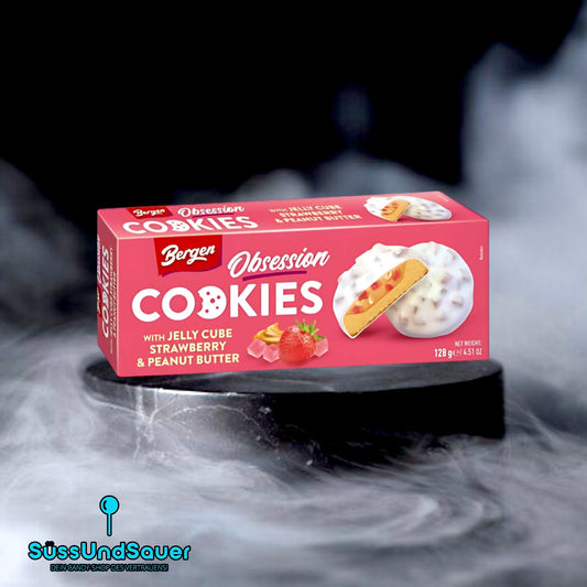 Bergen Jelly Cube Strawberry & Peanut Butter Cookies 130g